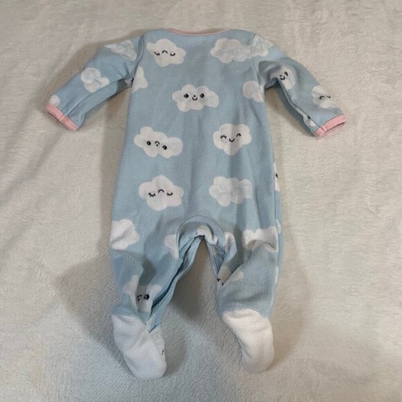 5/$25 Carter's newborn clouds button footie pajamas jammies pjs sleeper footies - Picture 4 of 4